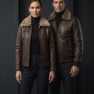 Premium Leather Aviator Jacket
